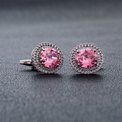 Chic Full Diamond Pink Swarovski Crystal Oval Cufflinks for Men and Women, French Style Shirts, Fashionable and Elegant New Cufflinks