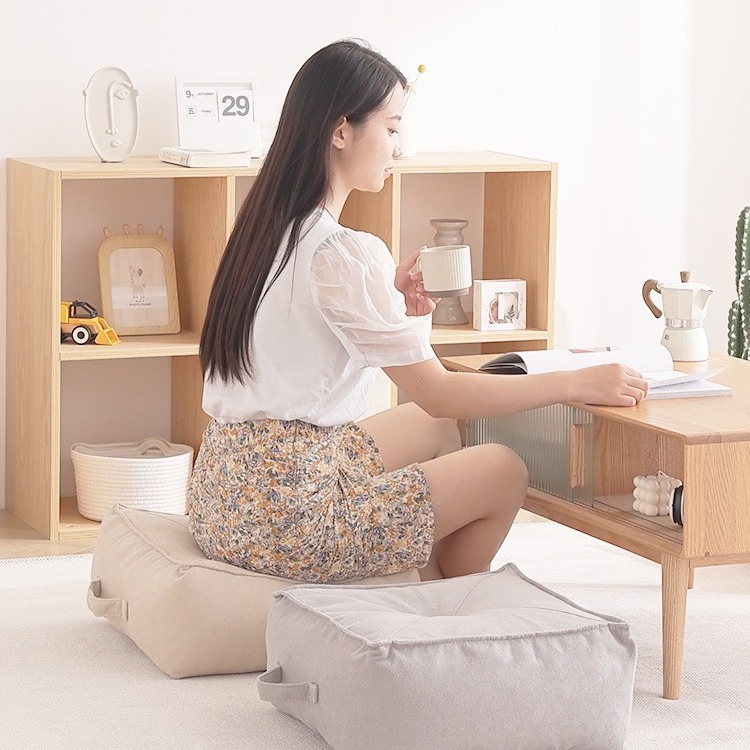 Taburete pequeño de tela, cojín de futón de estilo japonés, tatami, taburete bajo simple moderno, asiento, sala de estar, sofá, taburete, cojín