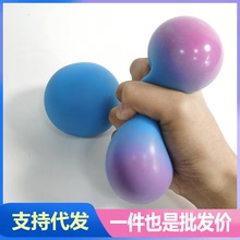 新款EVA填充球手捏壓力TPR軟膠彩虹球熱銷變色面粉解壓發泄擠壓球