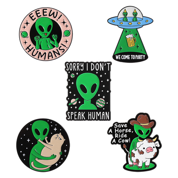 Cartoon space cute creative universal badge