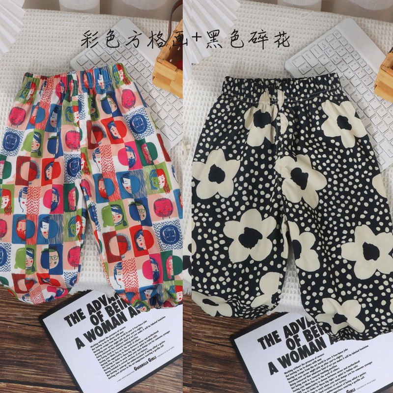 Pantalones infantiles de verano para niños, pantalones de nueve puntos para mujeres, pantalones anti-mosquitos coreanos, pantalones de lámpara, dos paquetes image 11