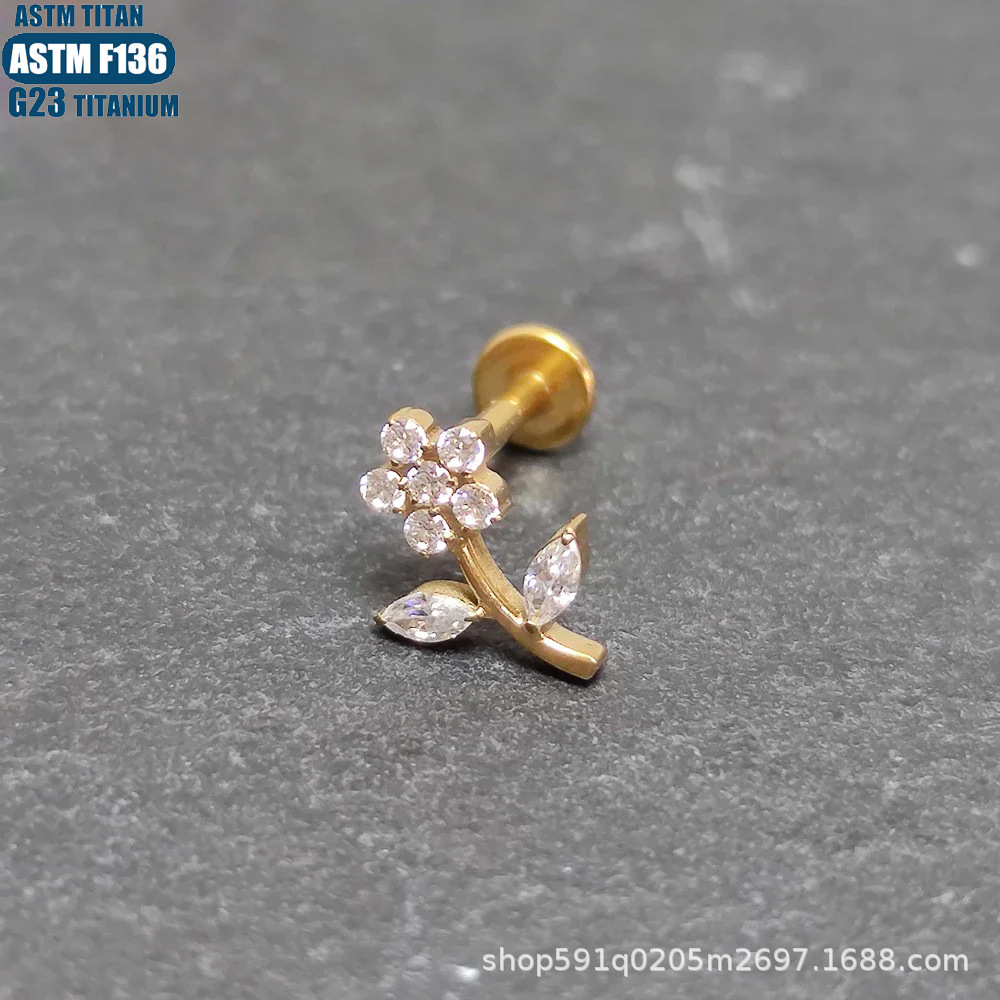 16G labret stud size and finish detail