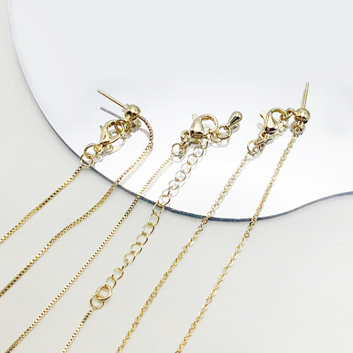 1 adjustable versatile minimalist high-end 14k gold necklace DIY with needle heart pendant chain and silicone needle chain