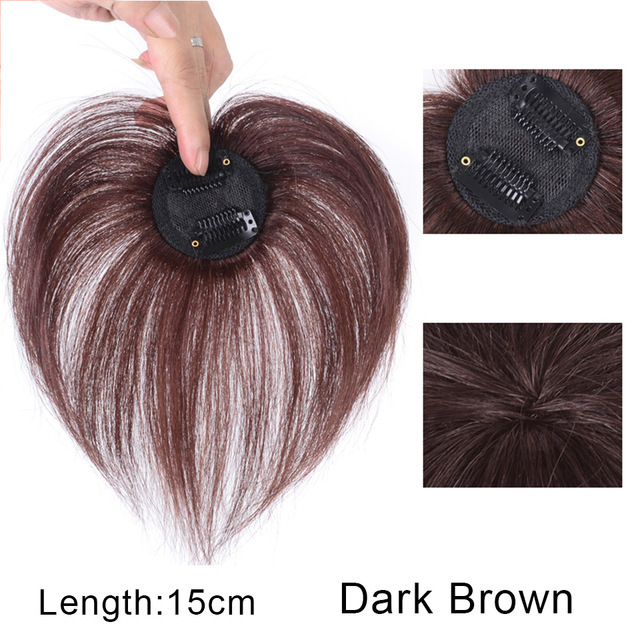 Comercio exterior transfronterizo peluca europea y americana damas estilo corto 3D flequillo de aire francés bloque de reabastecimiento de cabello superior flequillo esponjoso natural