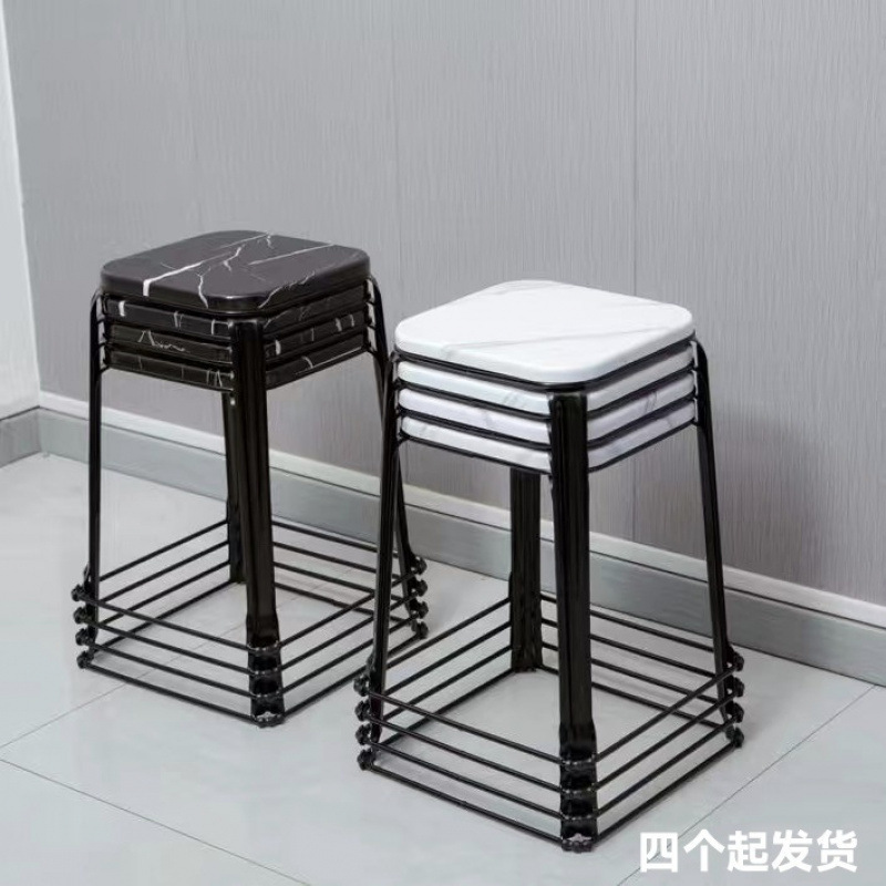 铁艺凳子家用现代简约方凳耐用凳加厚铁艺套凳餐桌凳成人收纳凳