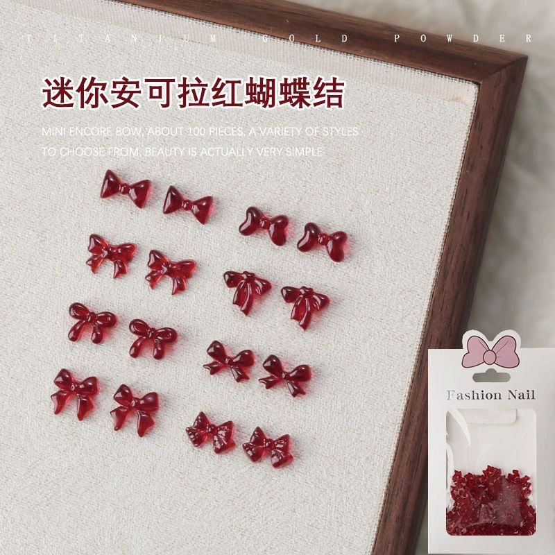 2024 Ankela красный бант смолы маникюр мультфильм DIY ювелирные аксессуары ручной работы