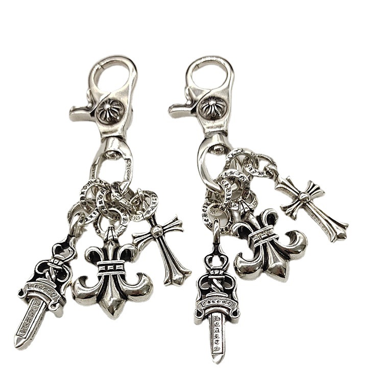 Chkeluo cremallera llavero accesorios Cruz colgante hebilla primavera langosta cabeza bloqueo s925 etiqueta