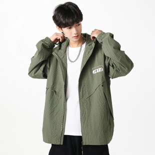 Junior High School Student Jacket Boys' Big Boy's Rusk Coat Teenagers Autumn Coat New High School Student Hooded Coat Coat Trendy