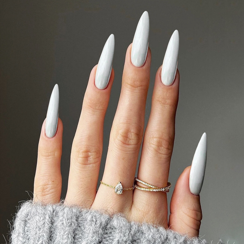 CS-67 art pointed white fake nail piece cross-border wear nail polish piece nail patch 24 pieces nail piece wholesale CS-67 art pointed white fake nail piece cross-border wear nail polish piece nail patch 24 pieces nail piece wholesale