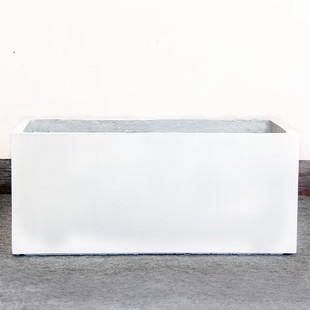 Large Cement Magnesium Mud Flower Pot Flower Box Flower Trough Courtyard Terrace Outdoor Balcony Roof Vegetable and Flower Planting White Magnesium