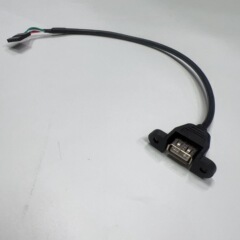30CMUSBメスねじ付き穴回転5PINデュポン端子固定USB回転5P2.54MM端子線