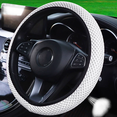 wheel cover new sports — Steering wheel cover - coarse-mesh-without-inner-ring-new-white-dd-38cm