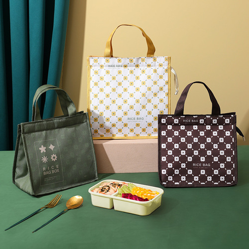 New small fresh lunch box bag thickened lunch insulated bag large capacity office worker student portable insulated bag wholesale