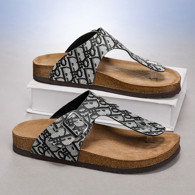2025 New Men's Cork Slippers, Couple Birkenstock Shoes, Women's Sandals, Cross-Border Beach Shoes, Student Trendy Shoes