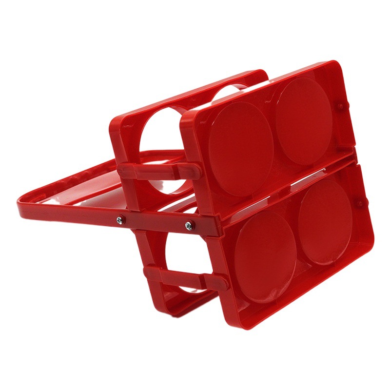Cesta de cerveza de plástico plegable de cuatro rejillas de cerveza portátil al aire libre cesta portátil LOGO cerveza estante cesta de vino