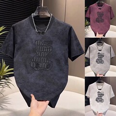 2025新款潮牌小熊上衣字母个性潮流百搭短袖男士款轻奢风时尚休闲