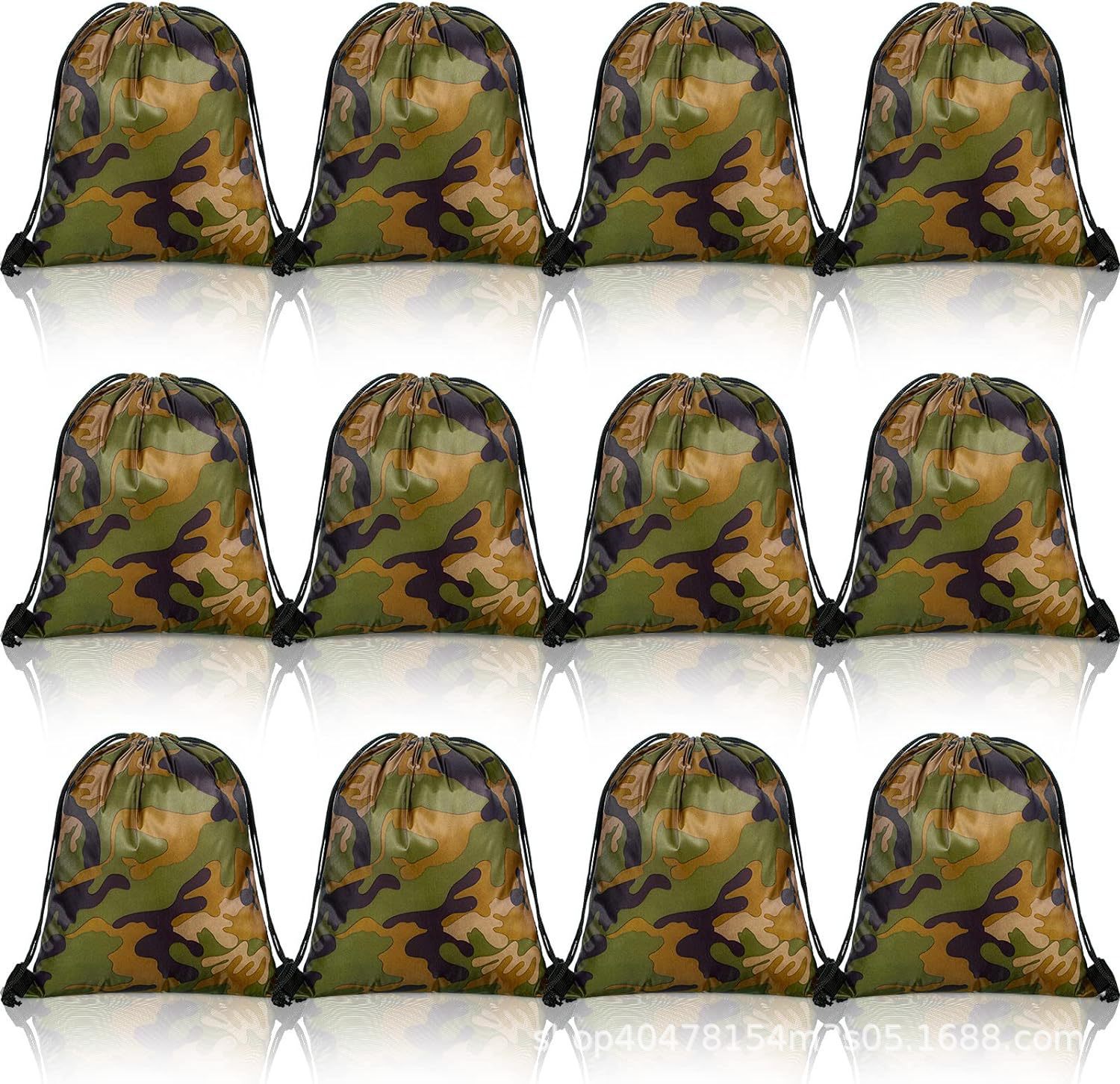 迷彩五双肩抽绳背包袋子卡通动物便携收纳袋涤纶手提抽绳袋