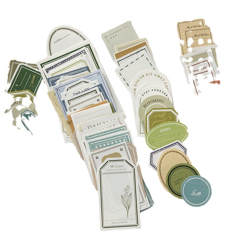Mo nota paquete de material conjunto de notas serie retro Diario Collage material base de papel 100 piezas en 6 tipos