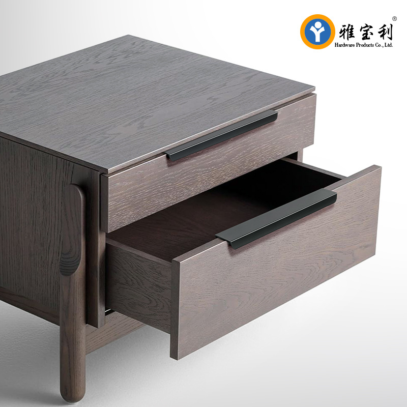 Black punch-free hidden long handle American Nordic cabinet wardrobe door arc aluminum edge sealing invisible aluminum handle