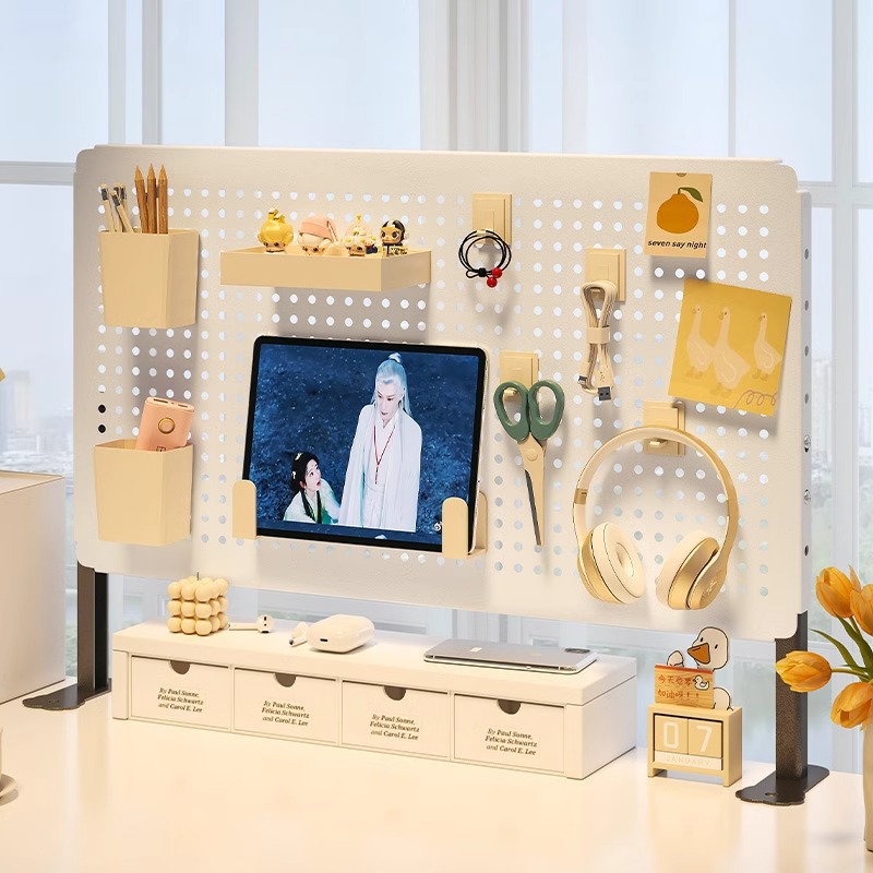 夹缝学生书桌上置物架网红电脑桌多层洞洞板书架桌面收纳架整理架