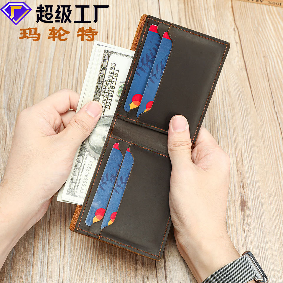 Ví nam ngắn gập đôi da bò thật cao cấp , ví da handmade nhiều ngăn — 1330 màu cà phê đậm, 1330 màu nâu, màu nâu, nâu sẫm