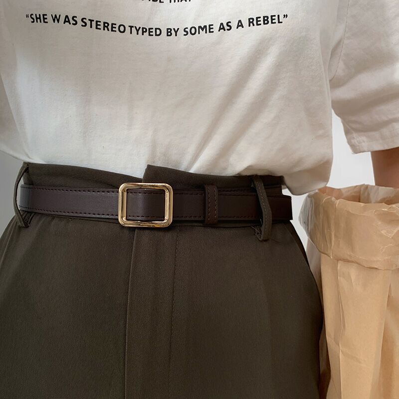 Γυναικεία Πρακτική Διακοσμητική Τζιν New Belt Μαύρο Λεπτό Μοντέρνο Ρετρό Φοιτητική Ζώνη Γυναικεία Μόδα_voghion.com