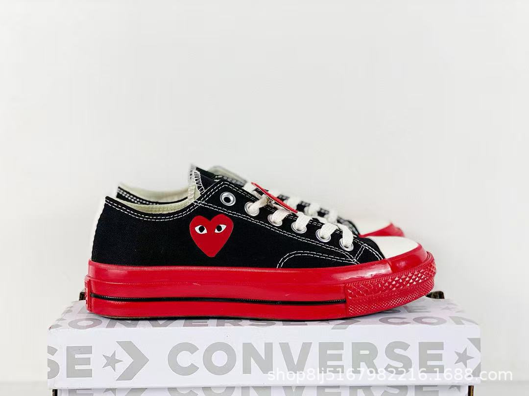 Chunyuan 1970s Kawakuba Ling amor CDG alto bajo grupo pareja zapatillas deportivas para hombres y mujeres jugar zapatos de lona image 22
