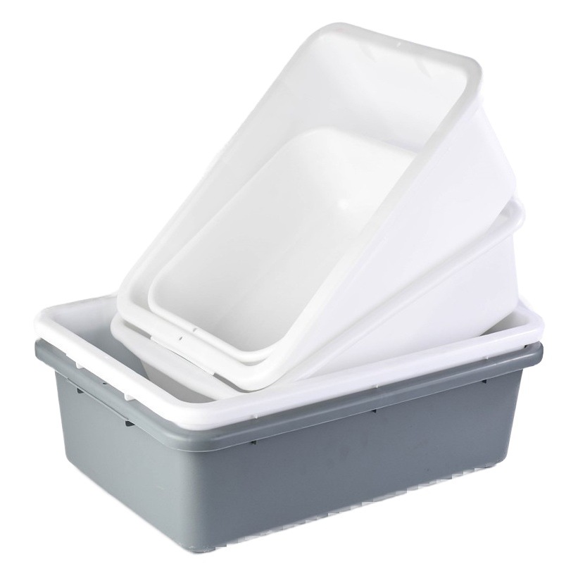 Thickened Dining Table Tray, Plastic Square Tray, Collection Tray, Bowl, Knife, Fork, Dishware, Kitchen Waste, Durable Tableware for Home Use