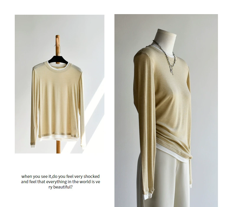 Woolen demi-season tower, keep warm body-friendly long-sleeve