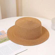 草帽批发 diy材料手工帽胚遮阳防晒帽子团建活动平檐毛边编织ins