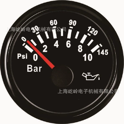 Oil Pressure Gauge for: automobile instrument - black-frame-black-bottom-0-10bar