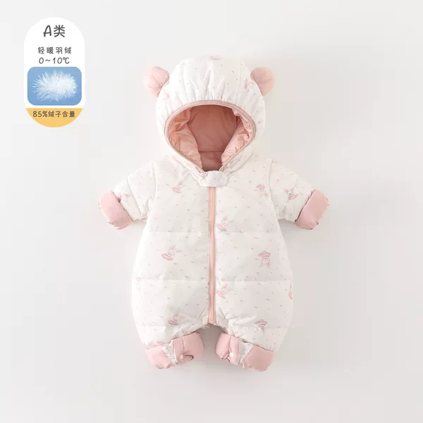 Baby Clothes Winter down Jacket Jumpsuit Cartoon Cute 90 White Duck down Baby Girl Winter Thickeneded Outing Clothes