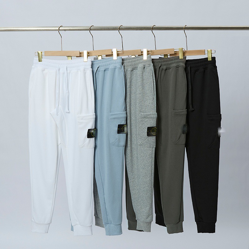 Cross-Border Stone Stone Badge Solid Color Drawstring Large Pocket Functional Sports Versatile Couple Casual Jogger Sweatpants