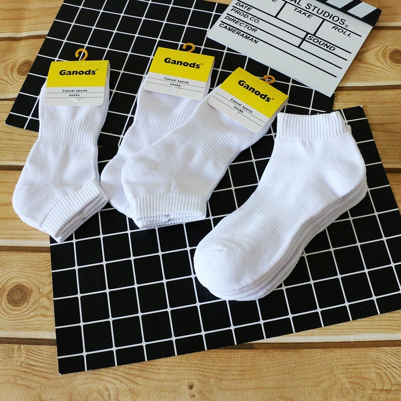 Ganods Towel Bottom Thickened Sports Socks Casual Men's Boat Socks Loop Short Socks Badminton Socks Solid Color Men's Socks