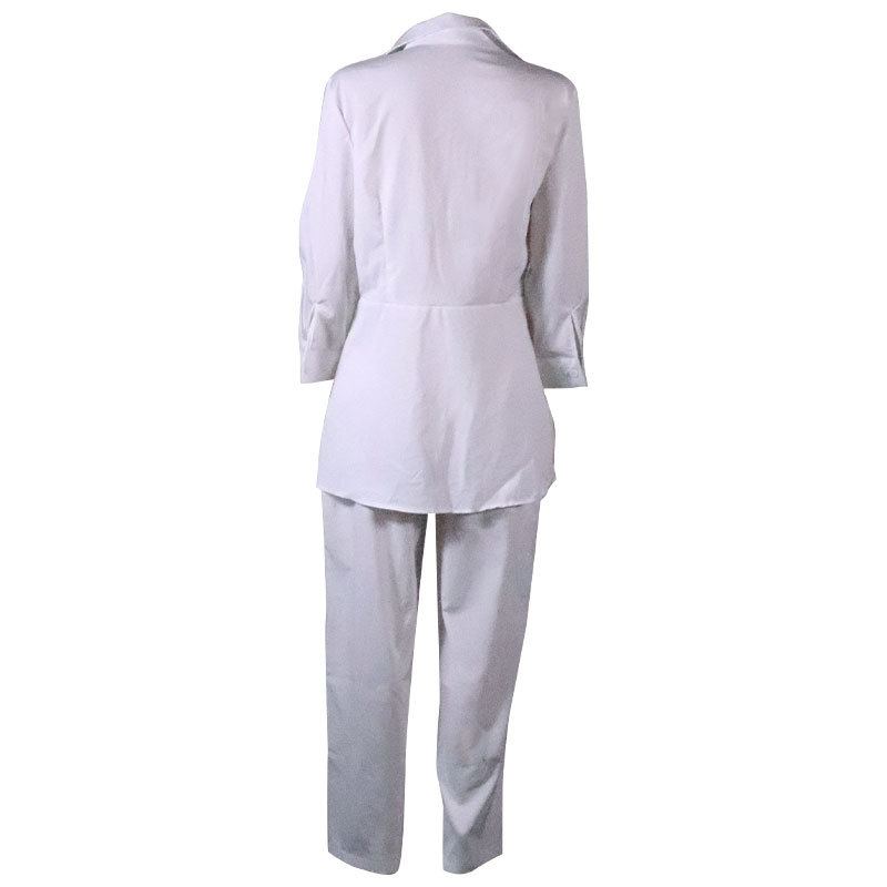 GraceChic FD483 Disponibile Autunno Inverno 2025 Nuovo Export Camicia a maniche lunghe da donna Pantaloni tinta unita Completo due pezzi_voghion.com