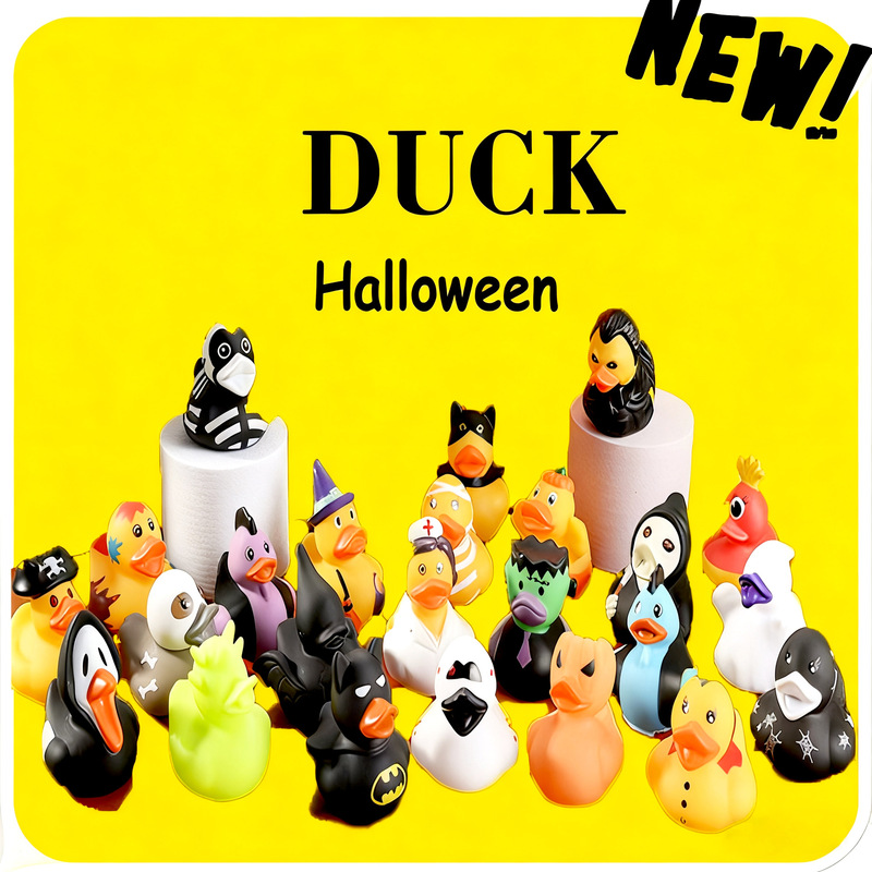 国境を越えた工場の新しいハロウィーンアヒルのバスルームおもちゃ減圧ビニールアヒル人形子供用おもちゃ|undefined