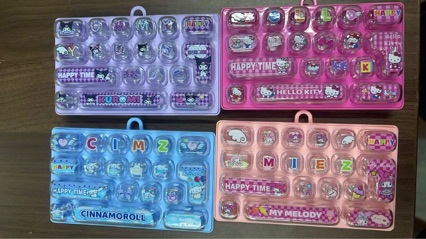 Trendy animal diary: Panda, Strawberry, Rabbit – a 19-grid keyboard keychain, pendant, and bag charm for stress relief