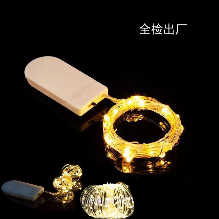 Cadena de luz de alambre de cobre LUZ DE Navidad botón de color de la flor de la torta caja de regalo Estrella Cadena de Luz de La Batería de color de luz LED cadena