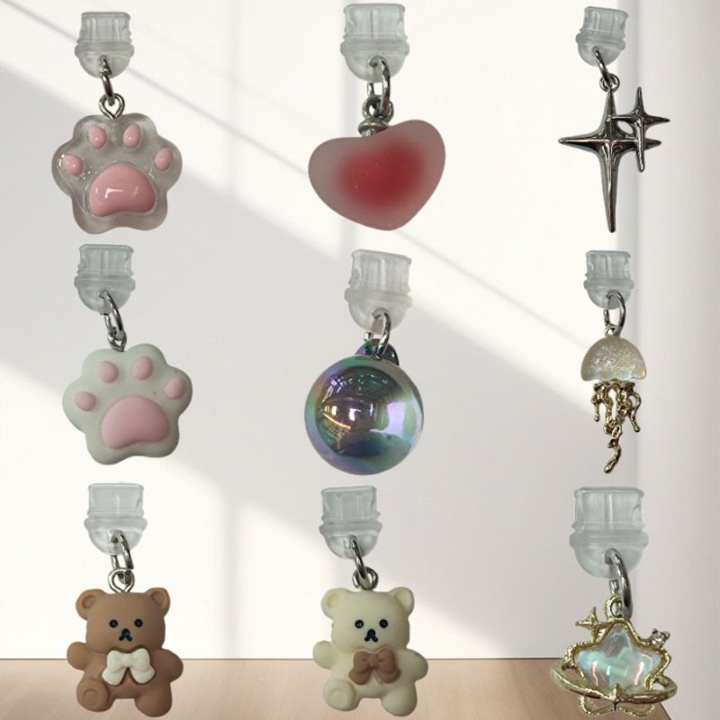 Ball Bead Rain Cloud Typec Pendant Dust Plug Plug Charm Charging Port Dust Cap Suitable for Apple and Huawei