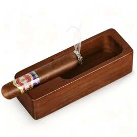 跨境木质烟灰缸客厅烟灰收纳盒雪茄盒长方形雪茄托盘实木烟灰缸