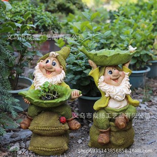 New Outdoor Garden Garden garden decoration gardening decoration creative dwarf flower pot bird feeder resin crafts decoration
