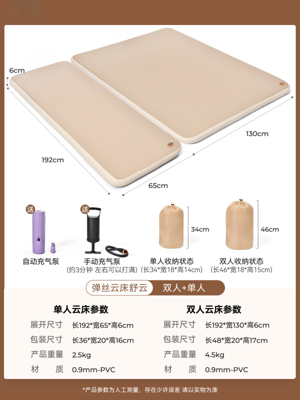 充气床垫户外露营睡垫拉丝气垫床打地铺家用便携帐篷充气垫囿及|undefined