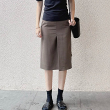 CS女装 羊毛混纺铅笔裙半身裙女 2025年秋季棕色裙子1294852001