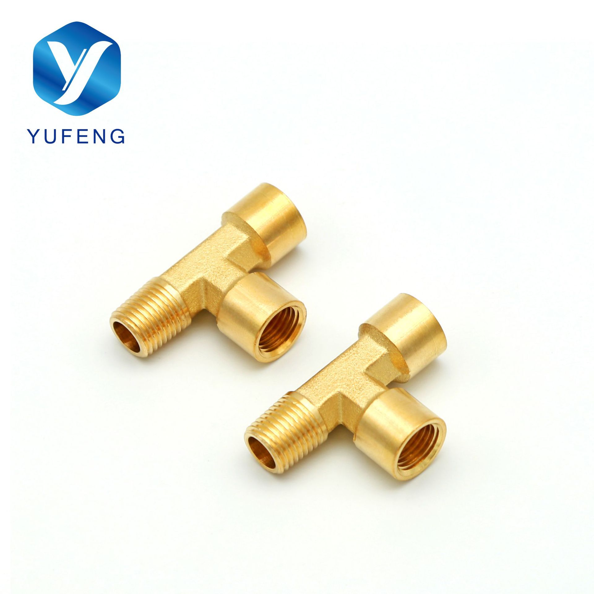 铜内外丝三通接头家装水暖五金配件等径内丝黄铜气动等径三通接头