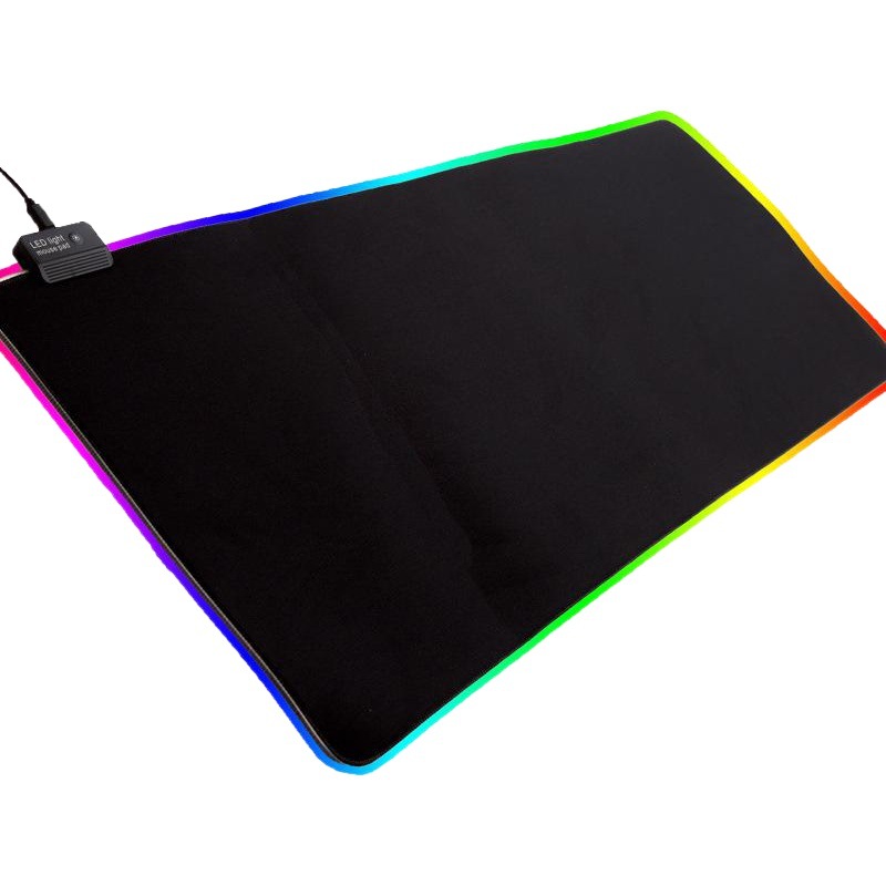 Mengtian gran LED luminoso teclado pad RGB ratón negro borde bloqueo juego espesado colorido Luz