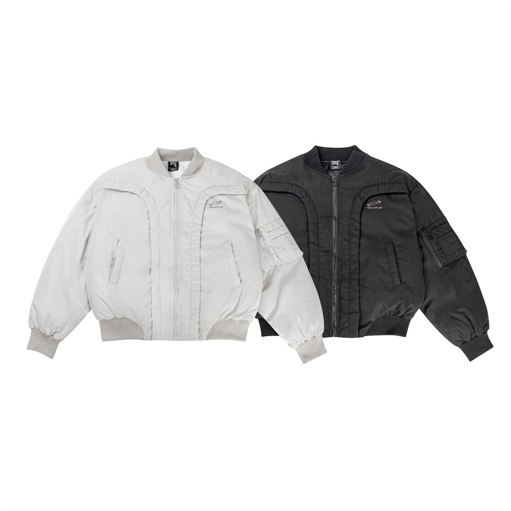 冬季加厚棒球服棉衣男士飞行员夹克潮流设计感小众机能风棉服外套