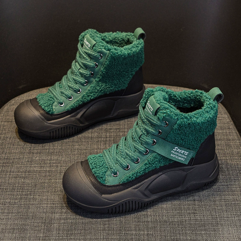 Интернет-хит: женские ботинки Мартин на толстой подошве, теплые, новинка осени-зимы 2025, увеличивающие рост, высокие, повседневные, модные, ретро-снегоходы.