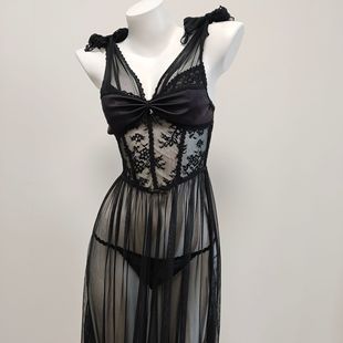 French-Style Sexy Women's Pajamas New Pure Desire Style Summer Thin Lace Spring and Autumn Women's Small Chest Camisole Nightdress Set