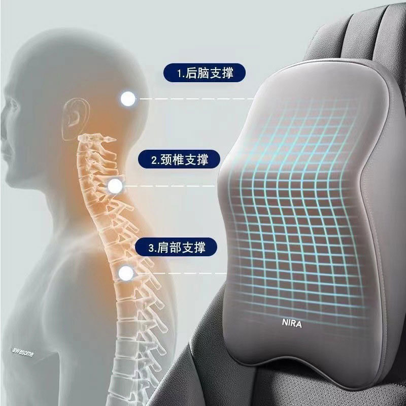 자동차 머리 받침 도매 자동차 메모리 폼 목 베개 허리 보호 자동차 베개 쿠션 시트 세트 일반 증가