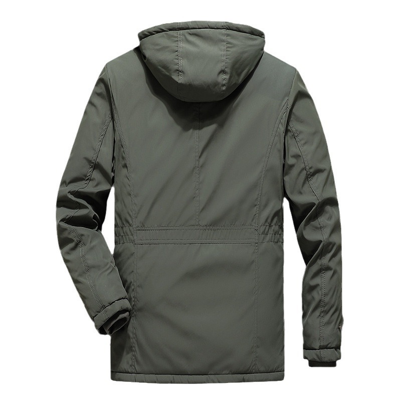 Ropa de hombre con chaqueta de algodón de vello para hombres jóvenes al aire libre chaqueta de algodón de invierno de tamaño grande chaqueta de algodón media y larga chaqueta de hombre